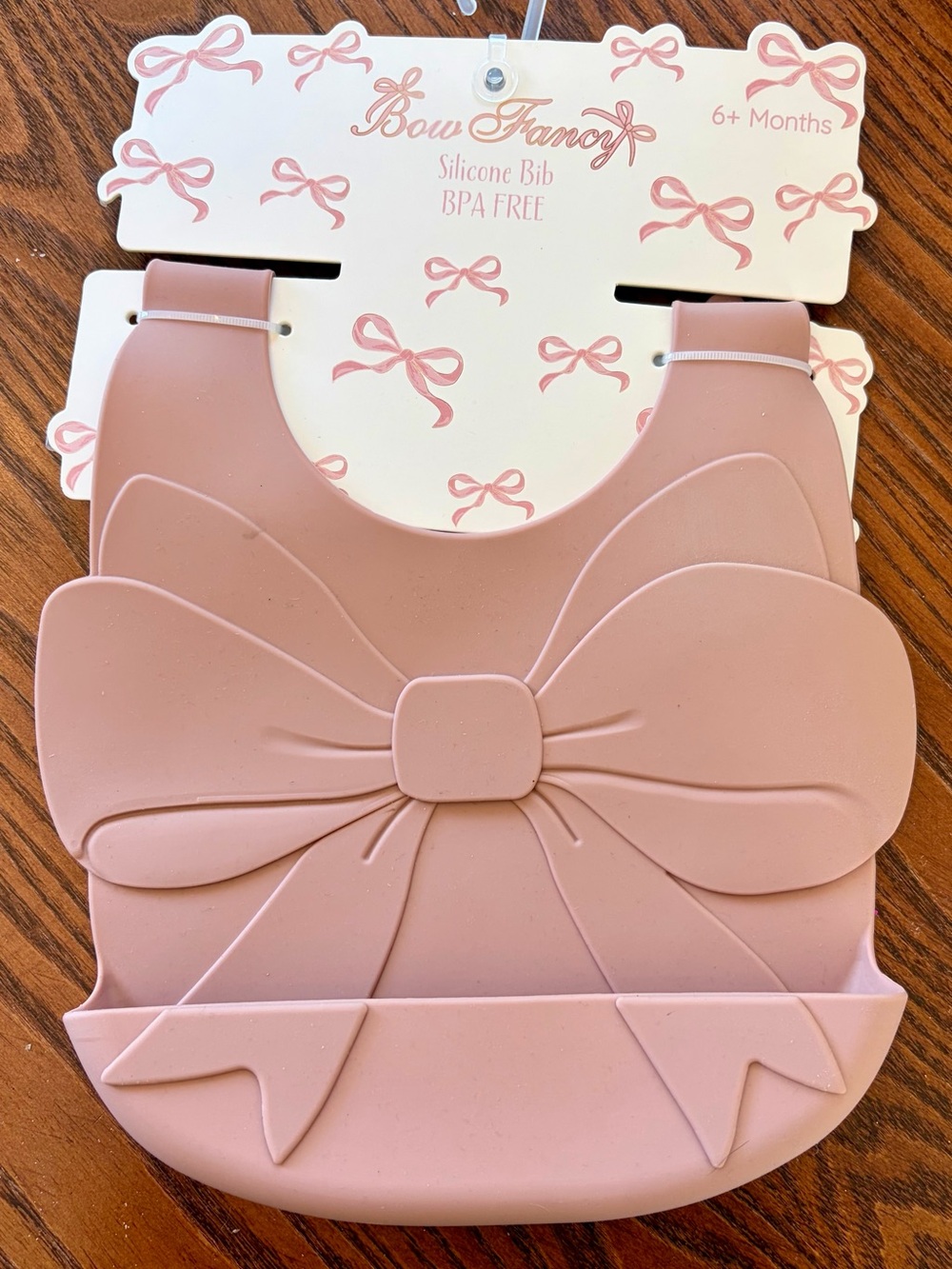 Silicone Bib for Kids - Pink bow